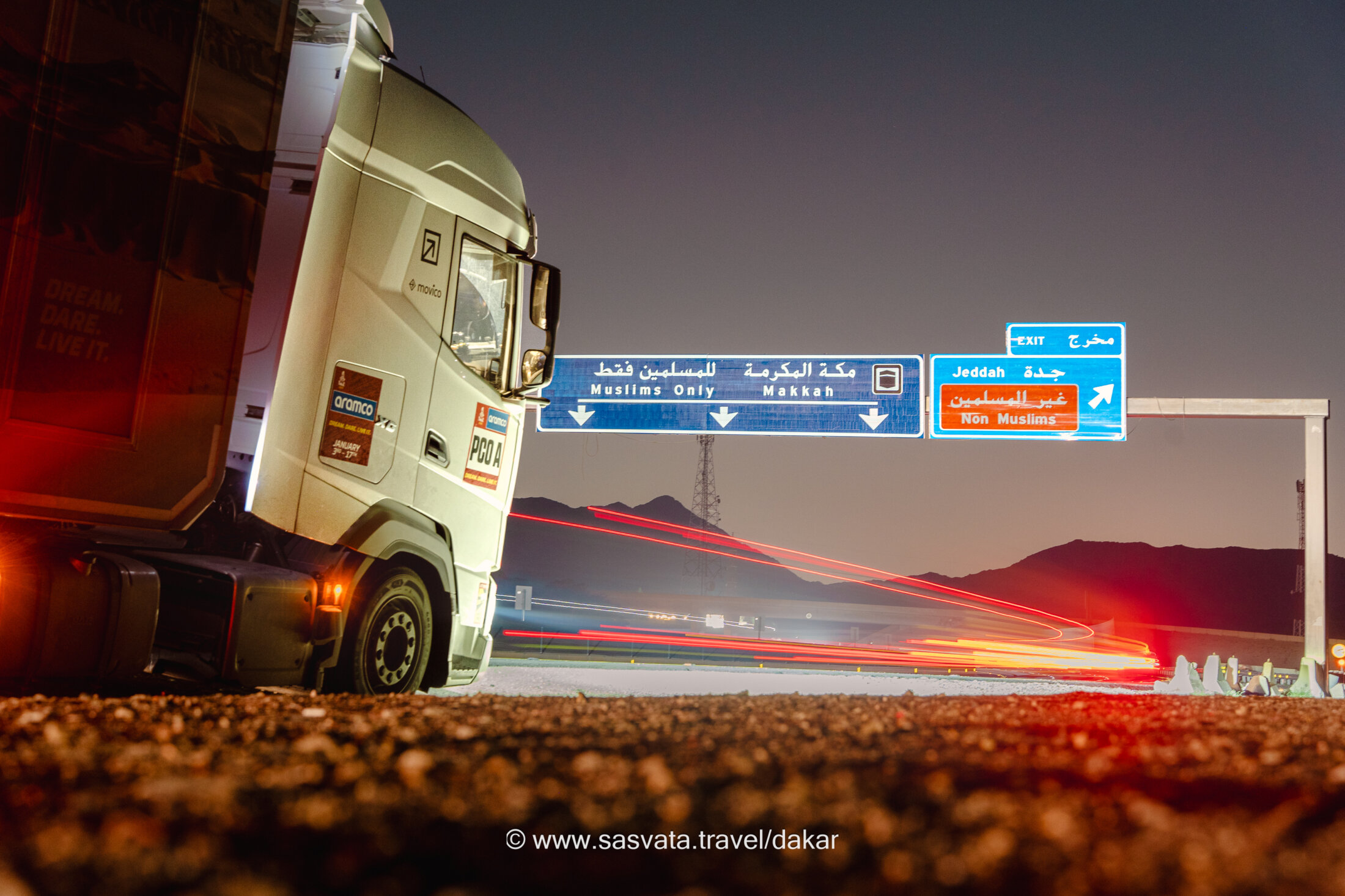 Dakar race headquarter truck at mekkah saudi arabia by arne de knegt